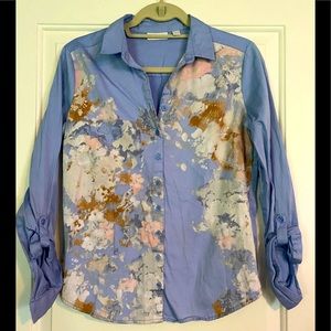 New York & Company- 7th Avenue - Madison Stretch Poplin Shirt in Size Small